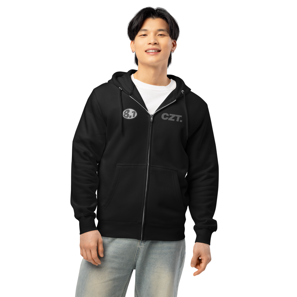 Black CZT Zip-Up Hoodie