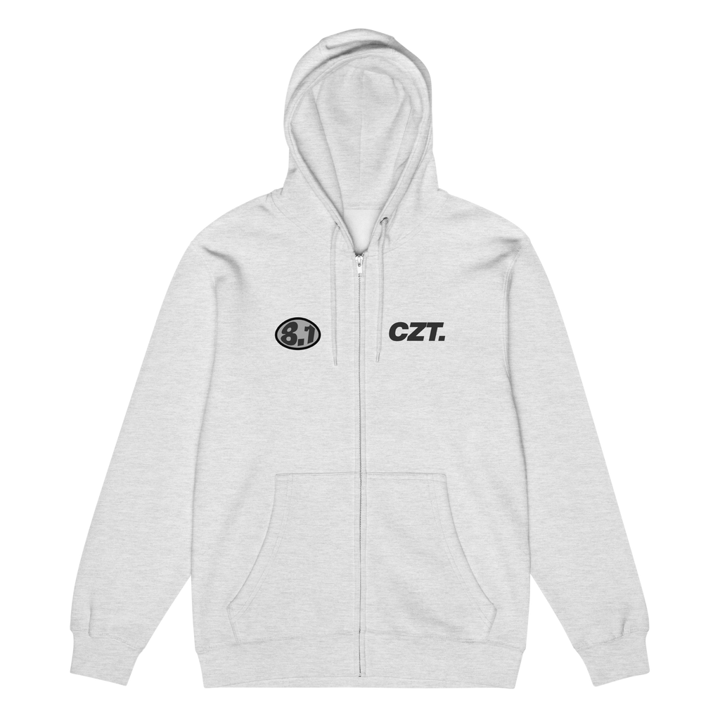 Grey CZT Zip-Up Hoodie