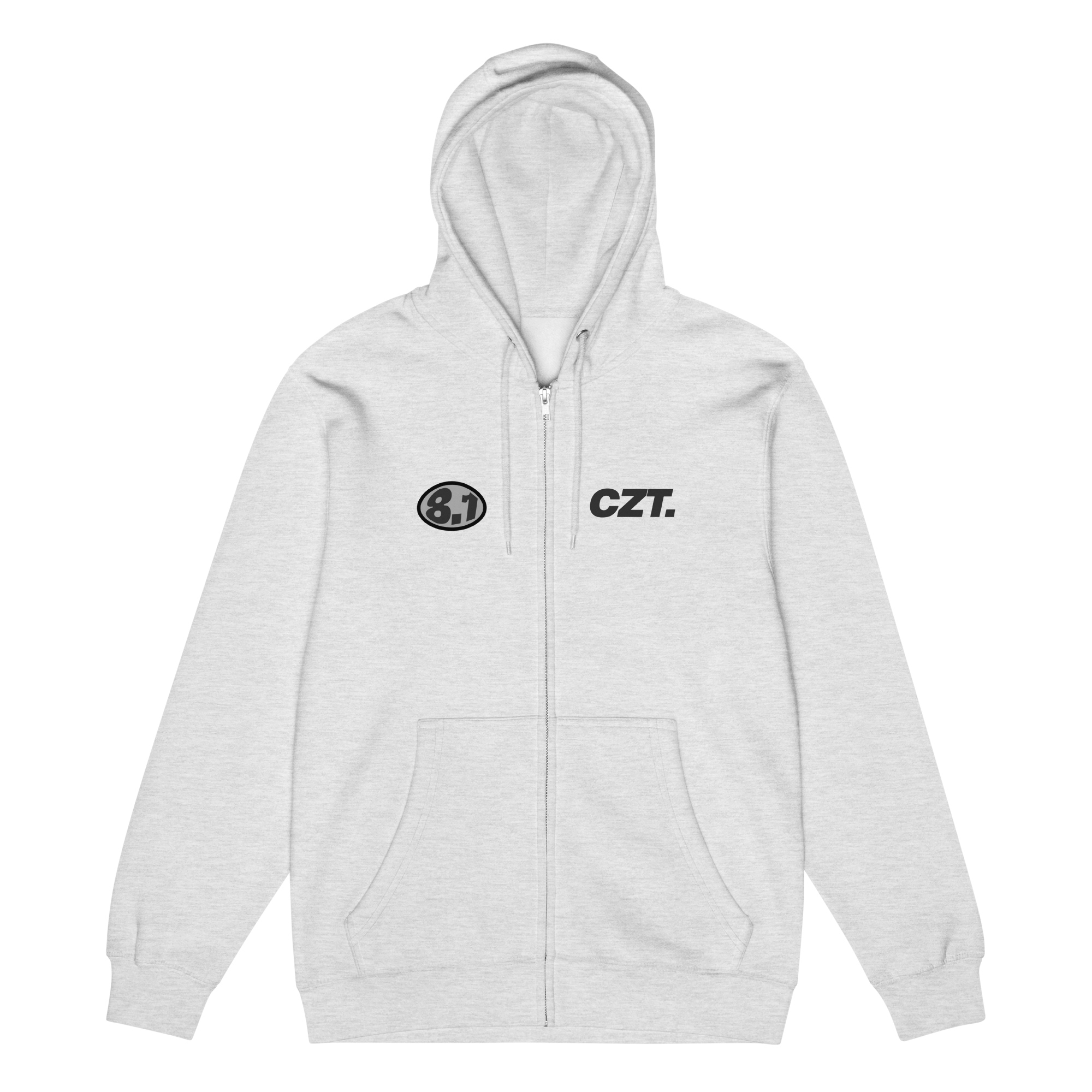 Grey CZT Zip-Up Hoodie