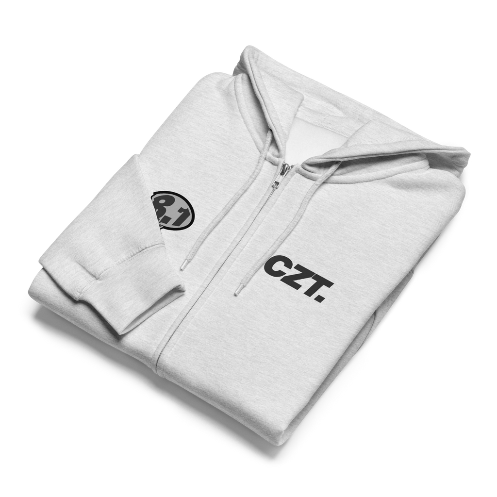 Grey CZT Zip-Up Hoodie