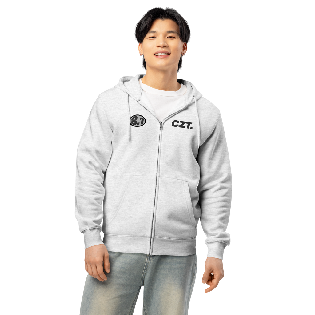 Grey CZT Zip-Up Hoodie